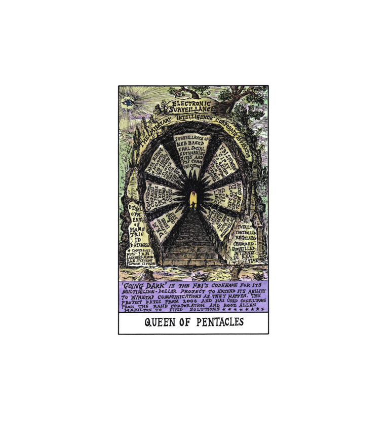 Queen of Pentacles - Electronic Surveillance (tarot) 2009-11