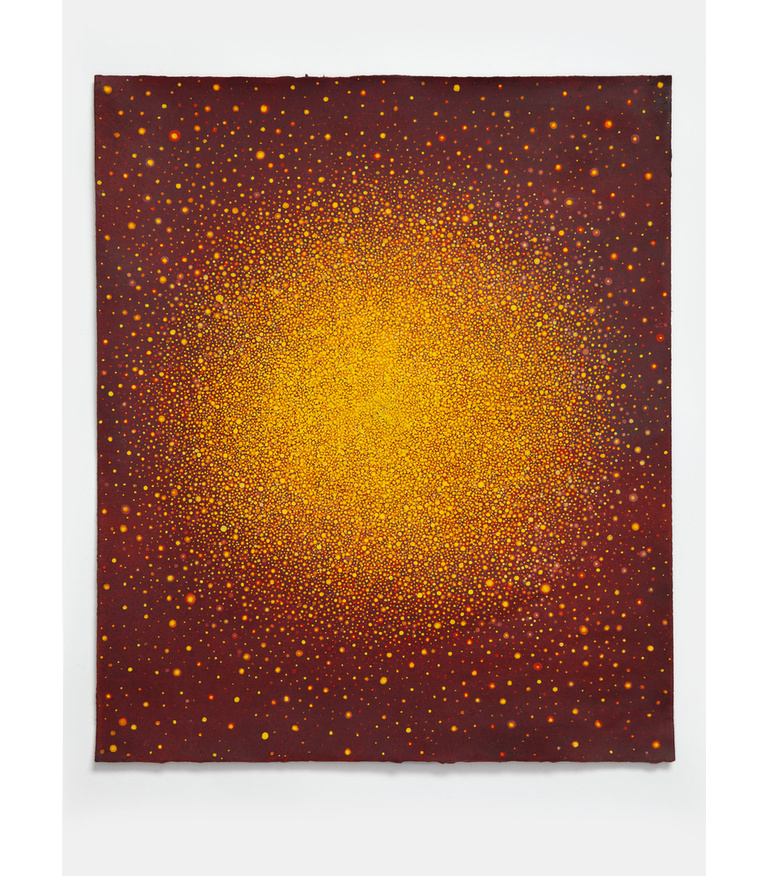 Untitled (Yellow-Orange Sun on Red)