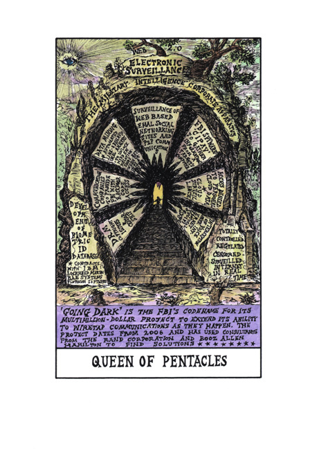 Queen of Pentacles - Electronic Surveillance (tarot) 2009-11