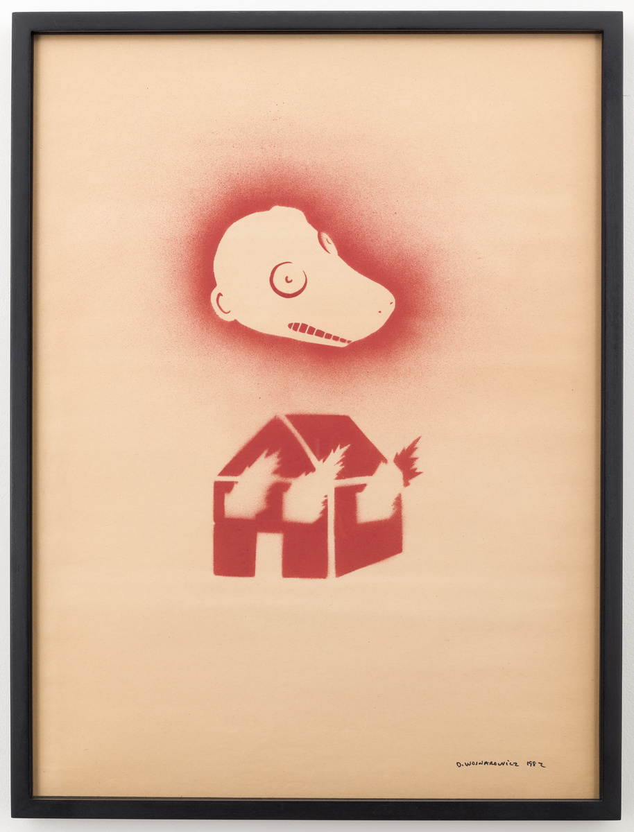 Untitled (Burning House with monkey head)