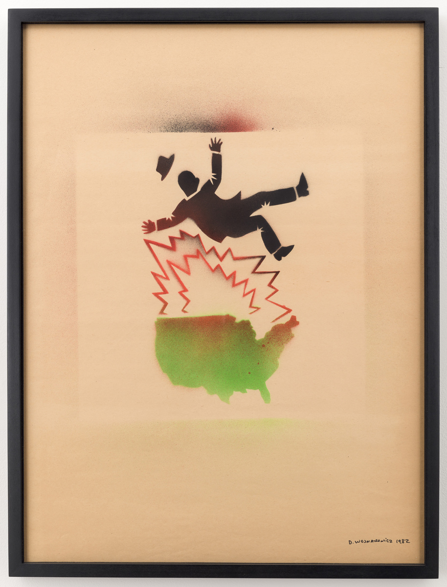 Untitled (Falling Man and Map of USA)