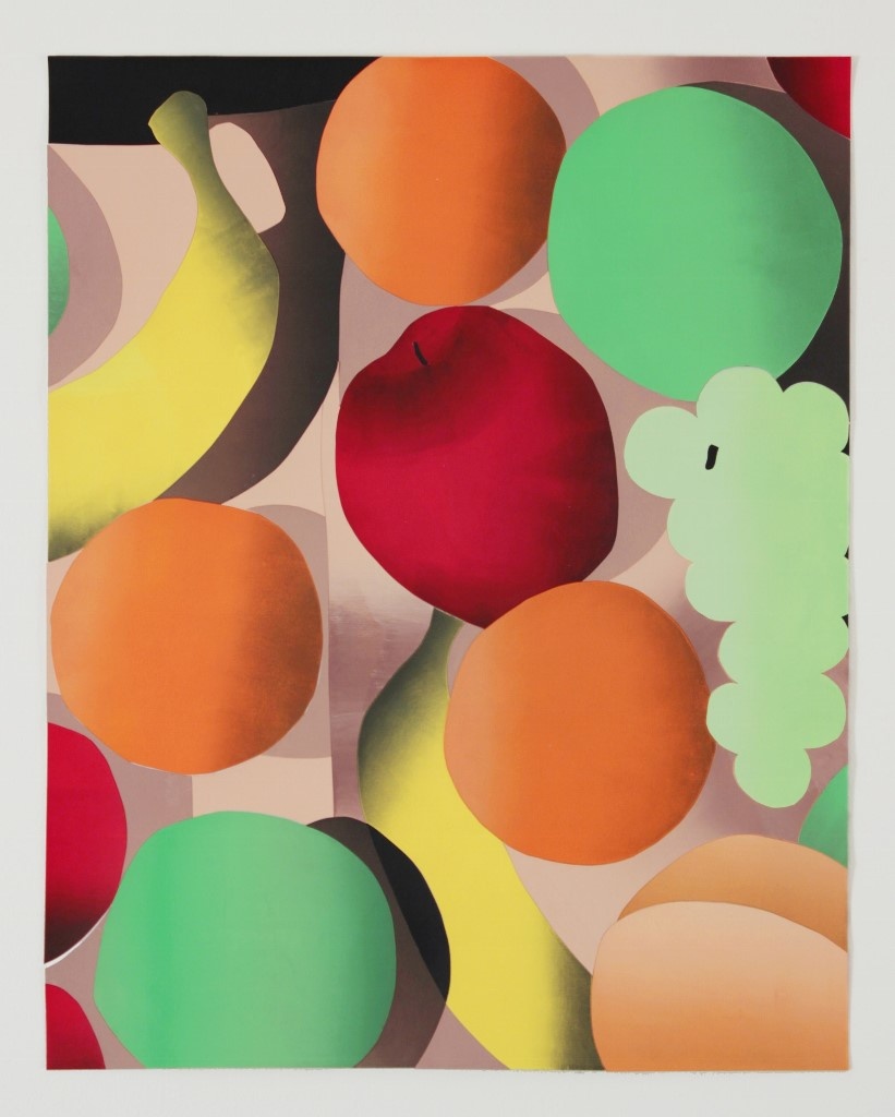 Fruit, Acrylic on cut paper 