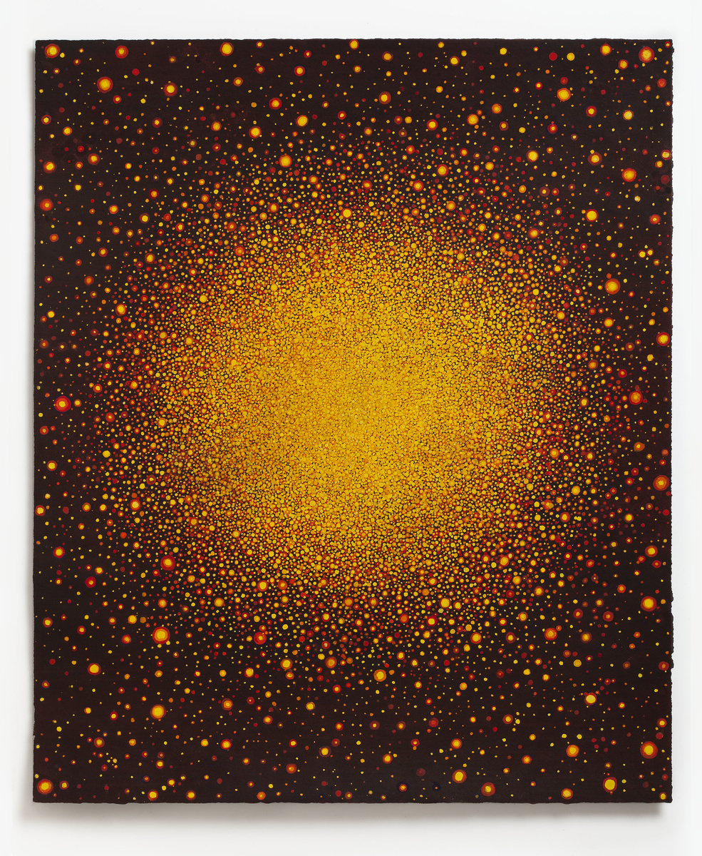 Untitled (Yellow Red Sun on Black Red)