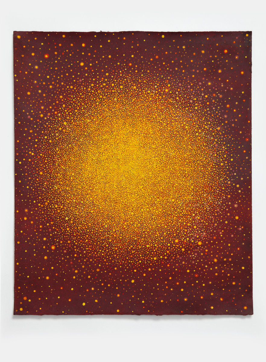 Untitled (Yellow-Orange Sun on Red)