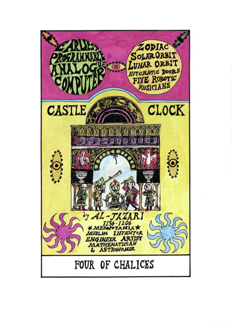 Four of Chalices - Castle Clock (tarot) 2009-11