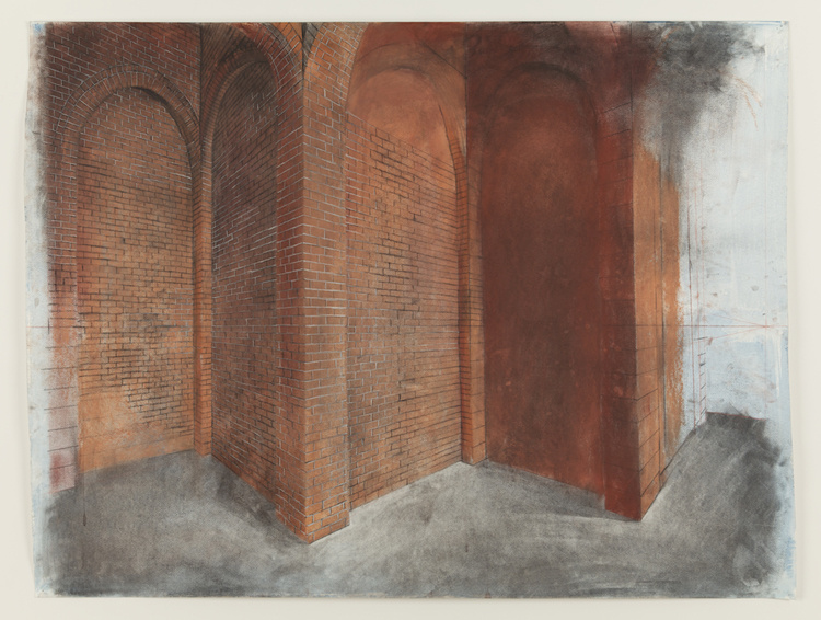 Untitled 2012, charcoal and pigment on paper, 42 x 55 inches